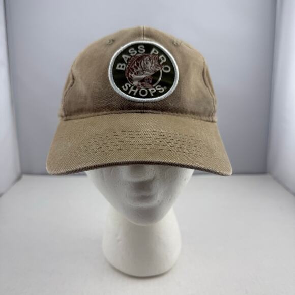 Bass Pro Shops Adjustable Hat Cap Khaki Green Fishing Outdoors - Picture 1 of 6